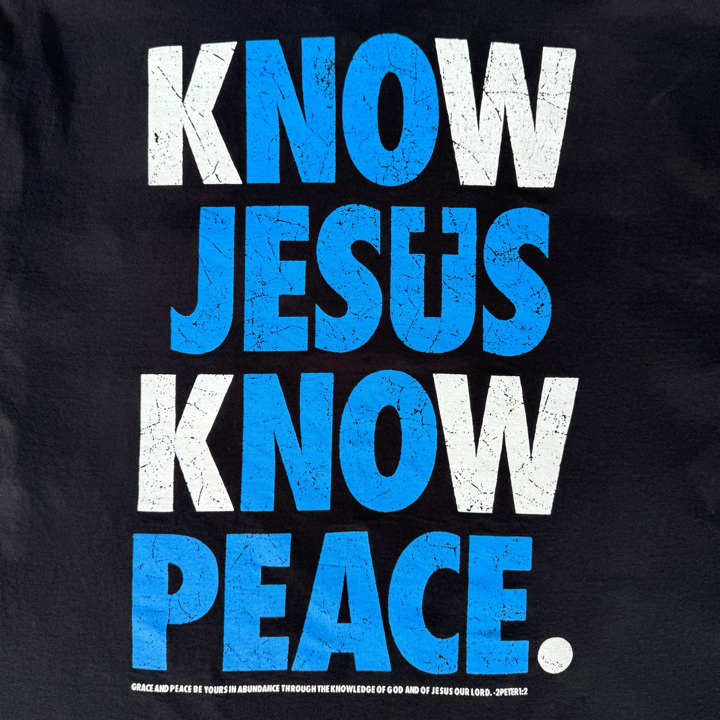 Know Jesus, Know Peace Pocket Tee